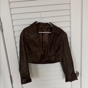 A New Day Women's Rich Brown Leather Jacket